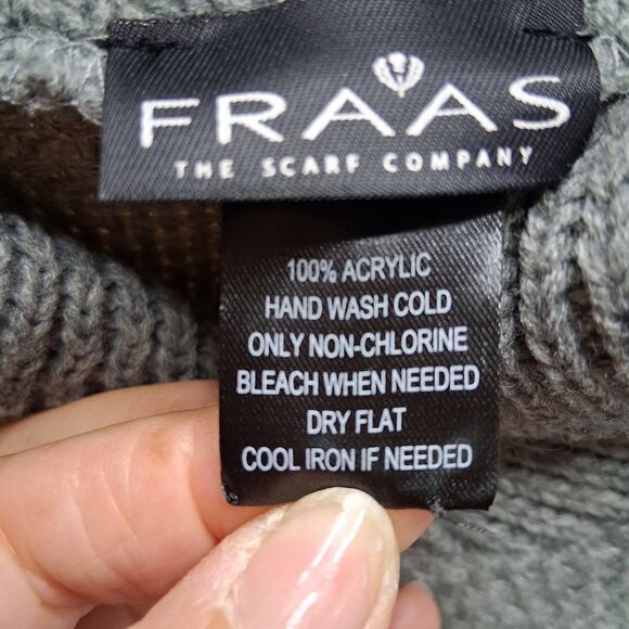 Fraas Cowl Neck Fringe Plaid Sweater Pullover Poncho Gray Plaid Women - One Size - Picture 7 of 8